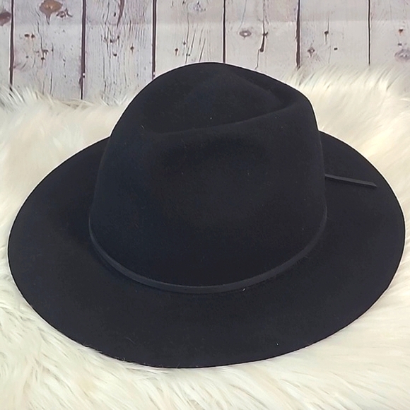 Brixton Other - NWOT Brixton 100% Wool Wesley Rancher Fedora Ink Black Size 7.5 Unisex
